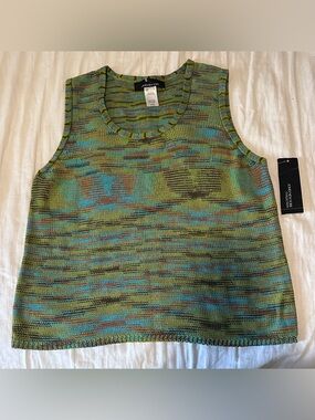 Jones New York Multicolor Ribbed Sleeveless Tank Top